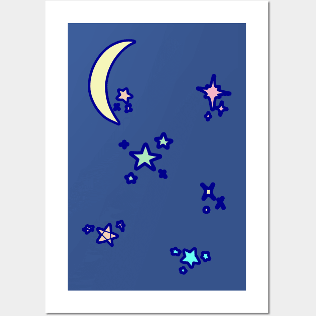 Moon and Stars Wall Art by saradaboru